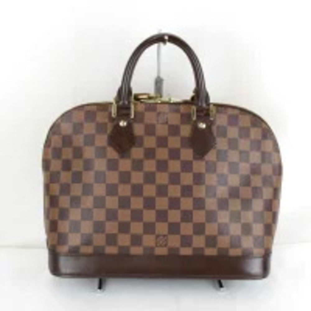 Louis Vuitton Alma Handbag Key Clochette Damier Canvas Brown - Picture 2 of 9